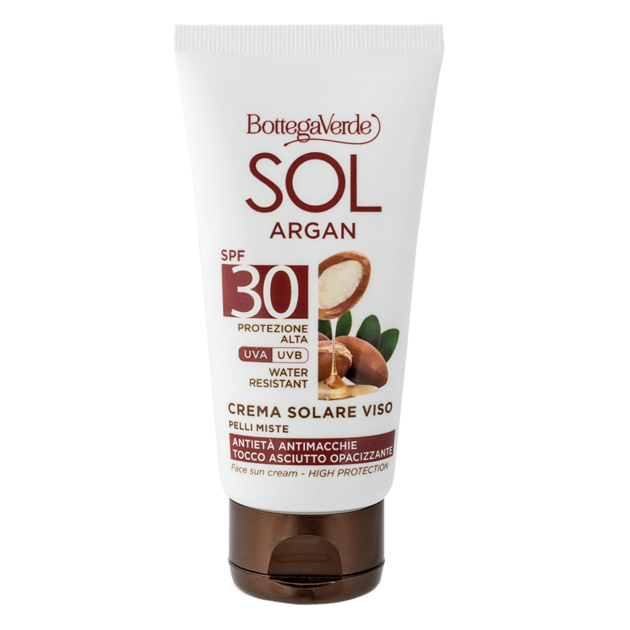 Crema solare viso "Sol Argan" Protezione Alta bottega verde happy friday 
