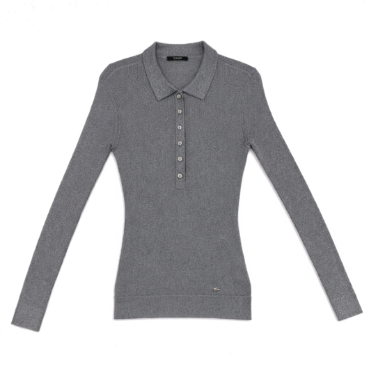 Polo donna in lurex grigio Gaudì happy friday 
