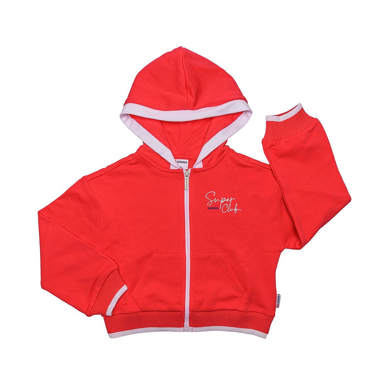 Felpa con zip superga crup - top bambina con corallo sarabanda happy friday 