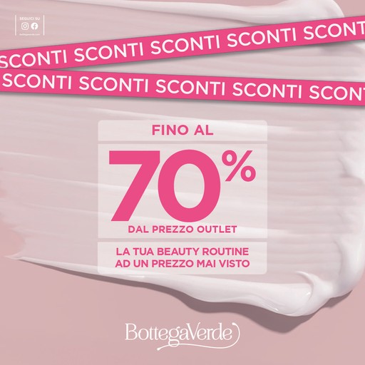 Sconti fino al 70% nel negozio Bottega Verde di Valdichiana Designer Village