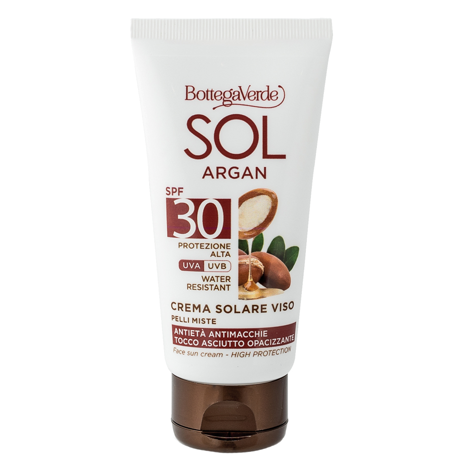 Crema solare viso "Sol Argan" Protezione Alta bottega verde happy friday 