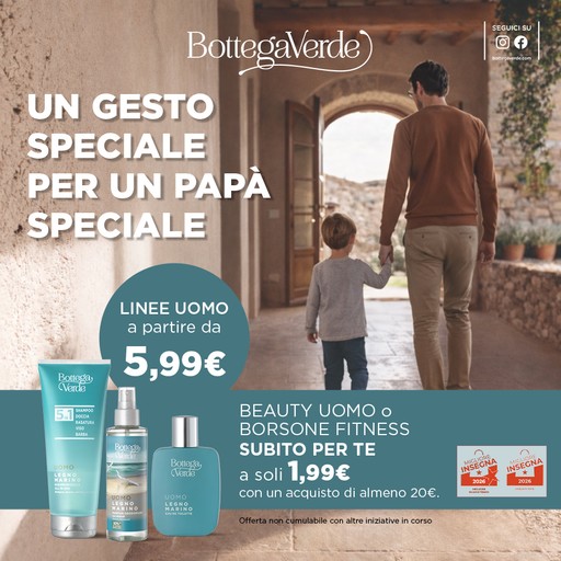 promo bottega verde festa del papà