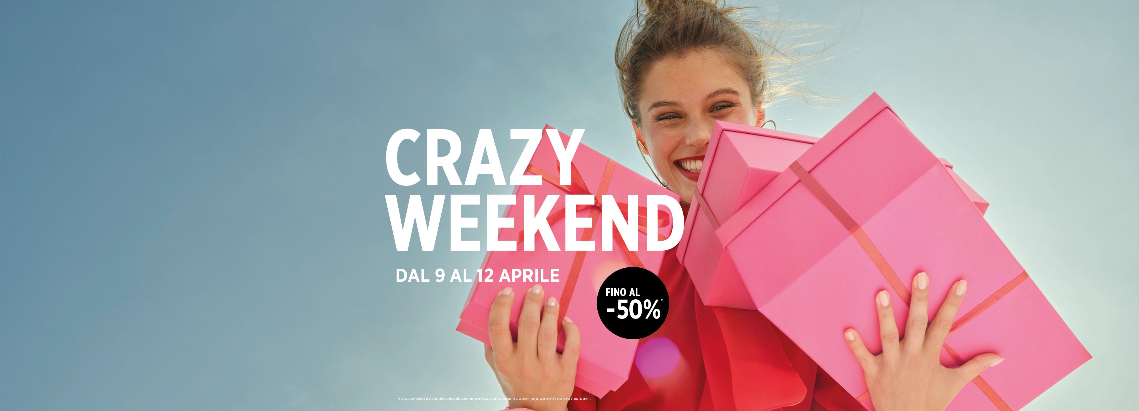 crazy weekend con sconti incredibili sul prezzo outlet fino al -50%